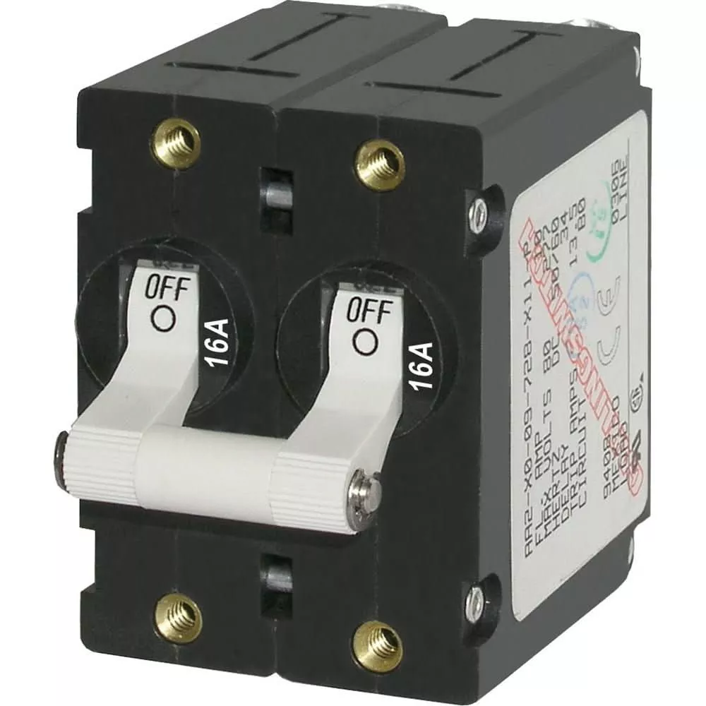Blue Sea 7294 A-Series Double Pole Toggle – 16A – White [7294]