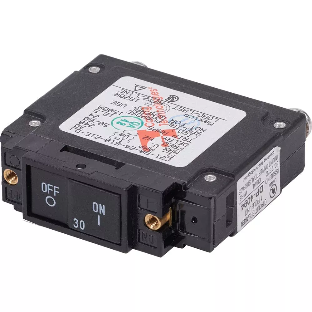 Blue Sea 7458 UL-489 Circuit Breaker – 30A Flat Rocker
