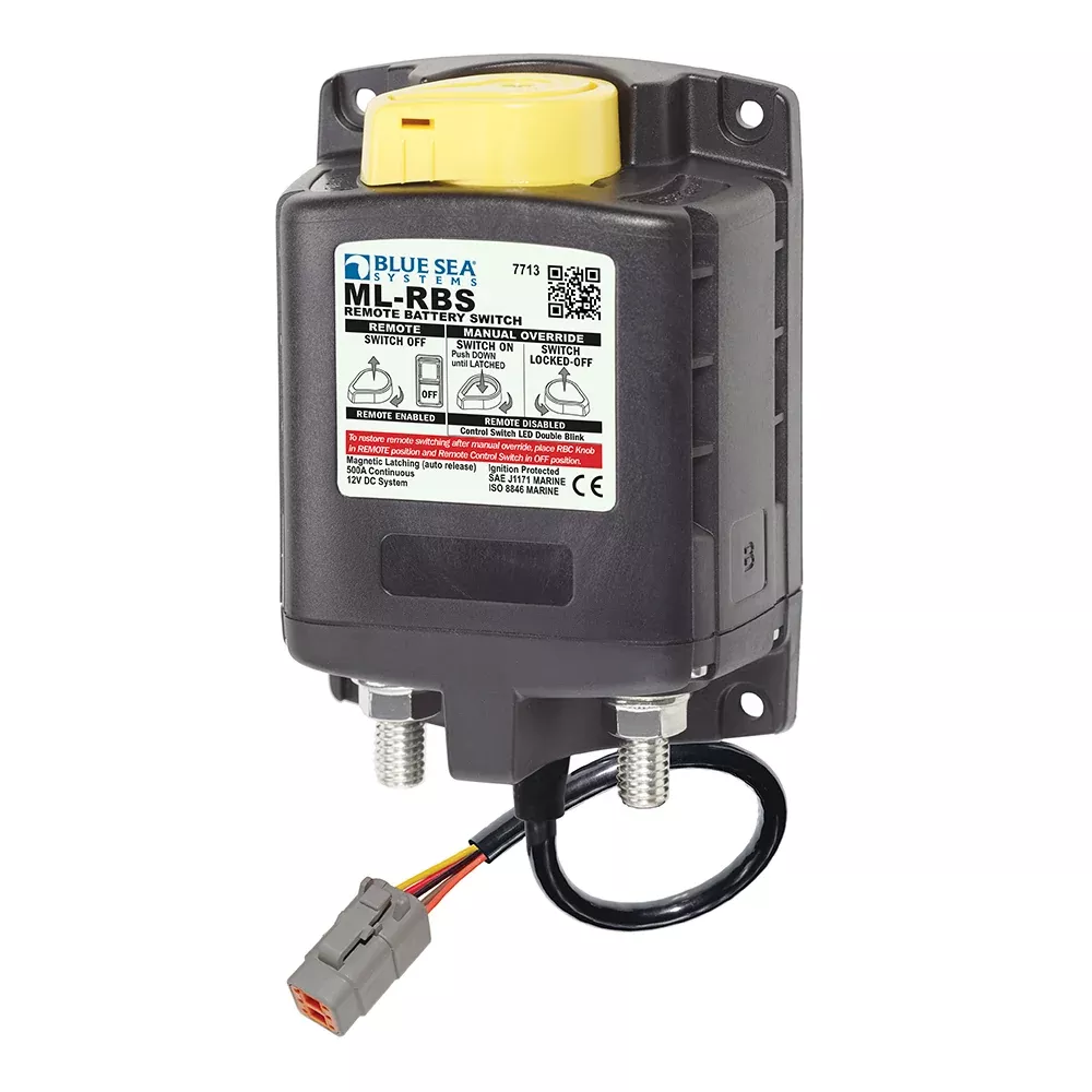 Blue Sea 7713100 ML-RBS Remote Battery Switch w/Manual Control Auto ReleaseDeutsch Connector – 12V [7713100]