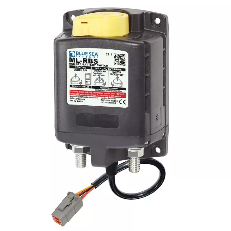 Blue Sea 7717100 ML-RBS Remote Battery Switch with Manual Control Auto ReleaseDeutsch Connector – 24V [7717100]