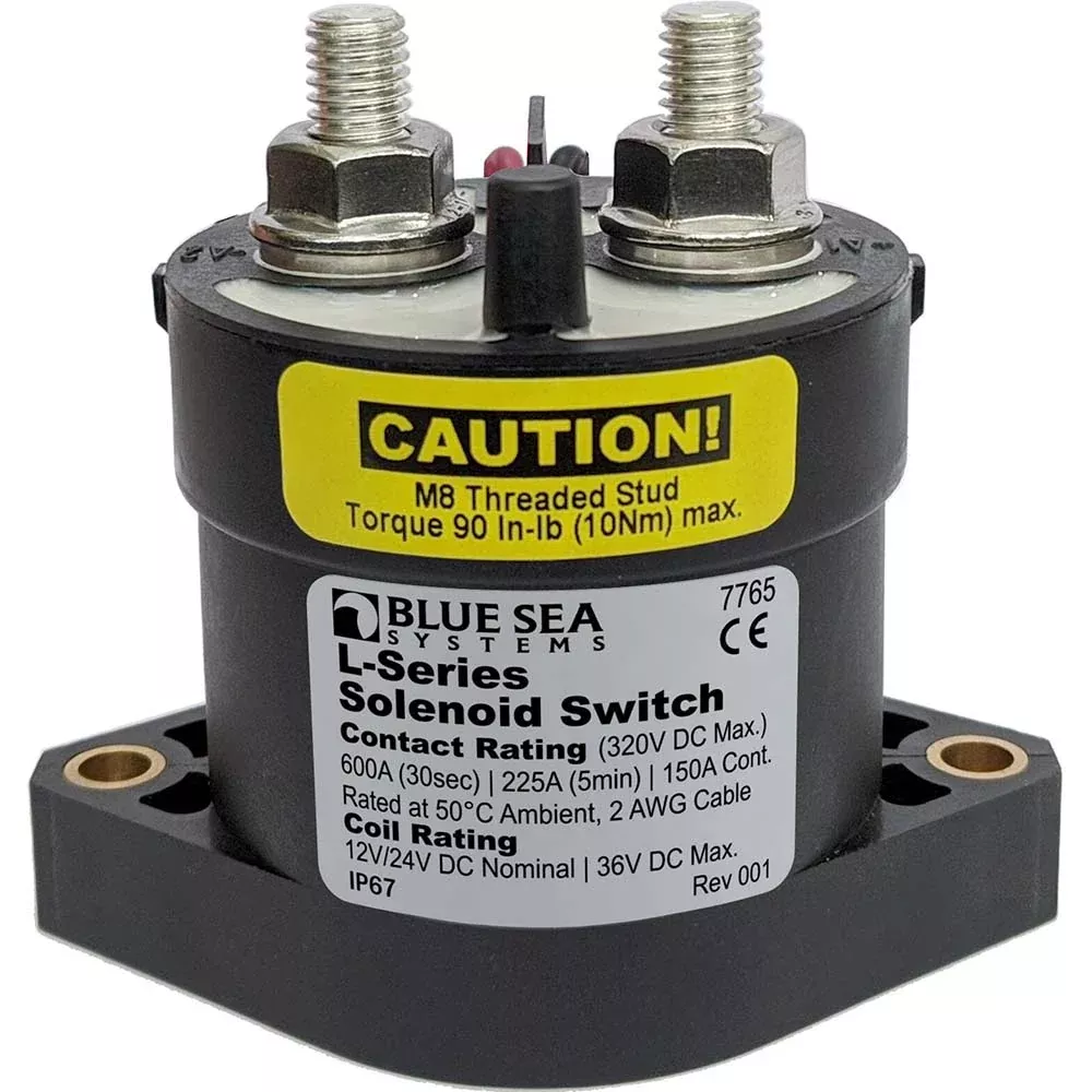 Blue Sea 7765 L-Series Solenoid Switch – 50A – 12/24V DC [7765]