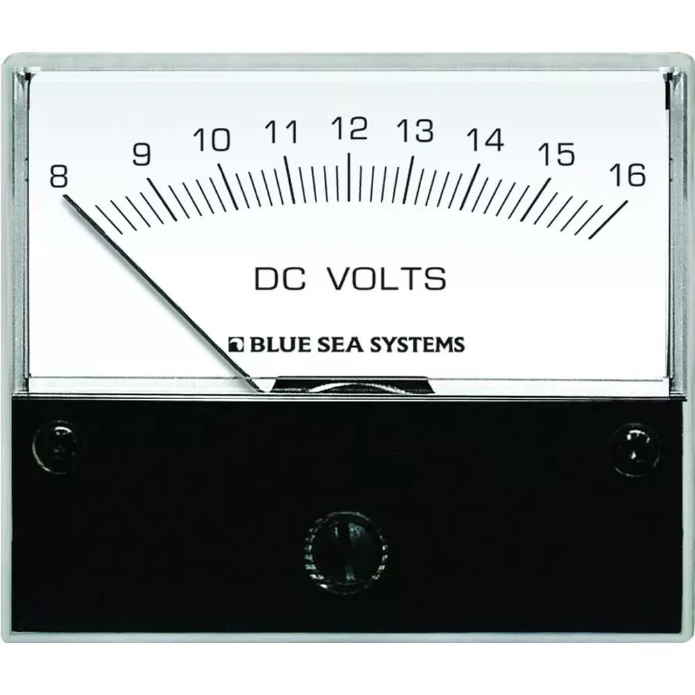 Blue Sea 8003 DC Analog Voltmeter – 2-3/4″ Face, 8-16 Volts DC [8003]
