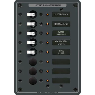 Blue Sea 8023 DC 8 Position Circuit Breaker Panel