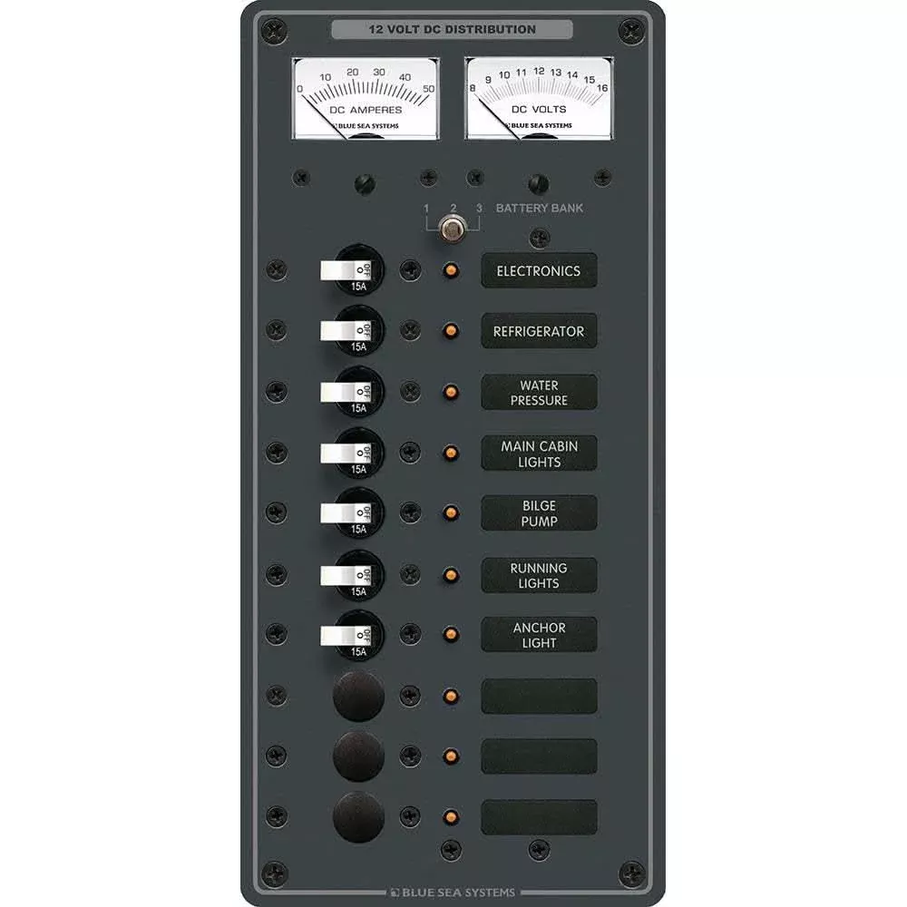 Blue Sea 8082 DC 10 Position Toggle Branch Circuit Breaker Panel - 8082