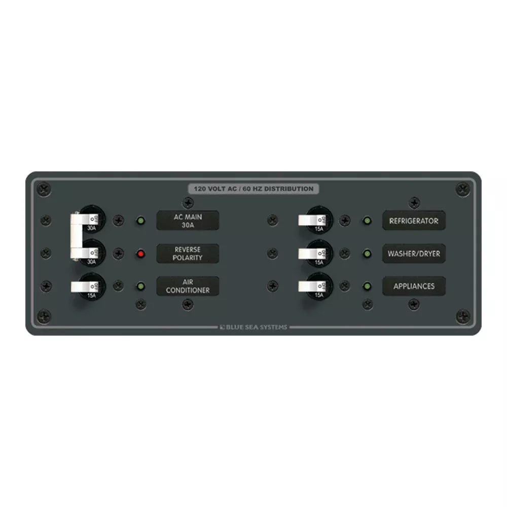 Blue Sea 8099 AC Main +4 Positions Toggle Circuit Breaker Panel(White Switches) [8099]