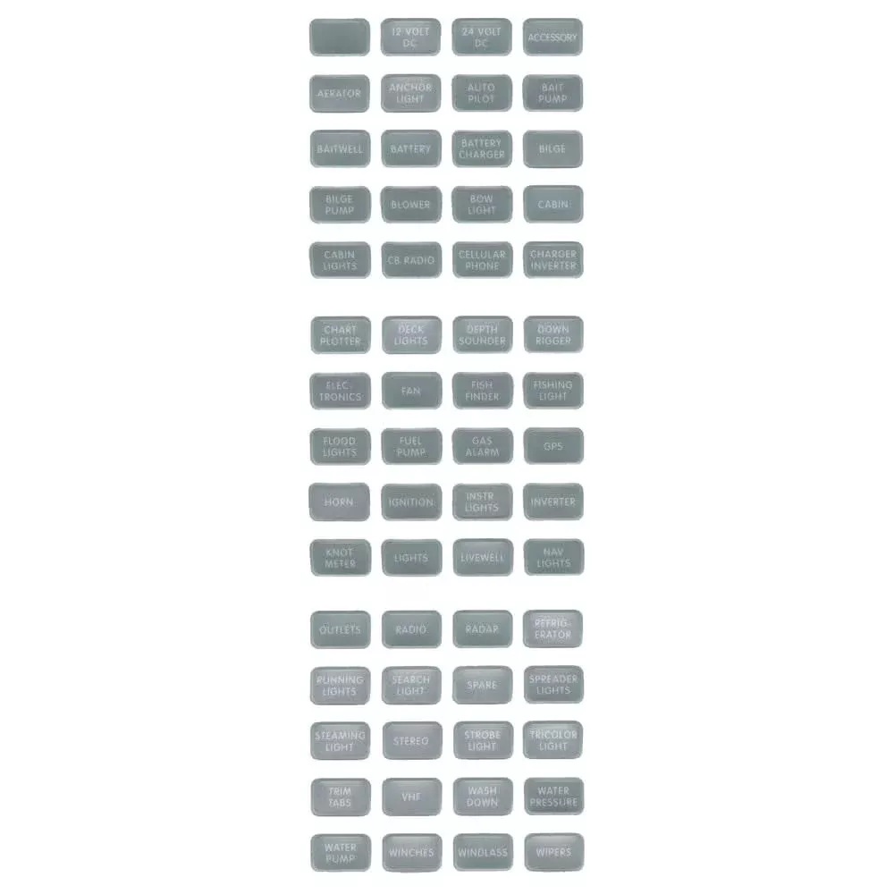 Blue Sea 8217 Grey Small Format Label Kit – 60 Labels [8217]