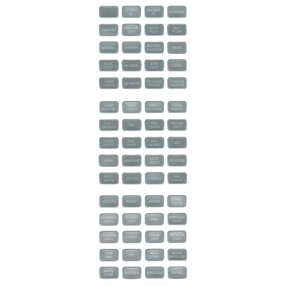 Blue Sea 8217 Grey Small Format Label Kit - 60 Labels