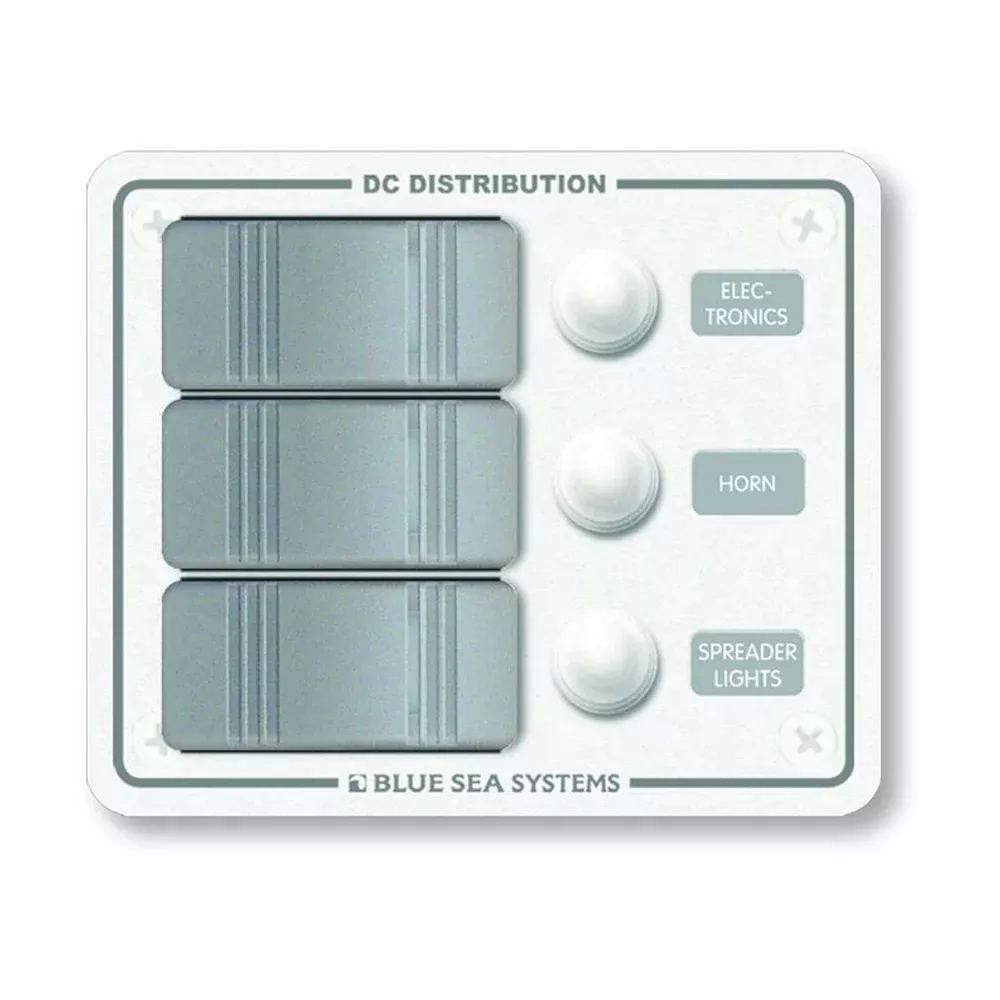 Blue Sea 8274 Water Resistant Panel – 3 Position – White – Vertical Mount [8274]