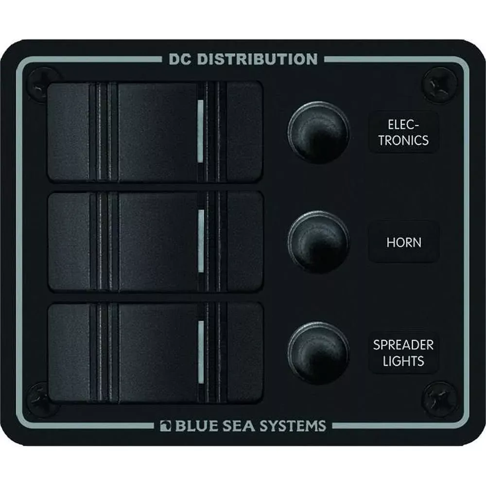 Blue Sea 8374 Water Resistant 3 Position – Black – Vertical Mount Panel [8374]