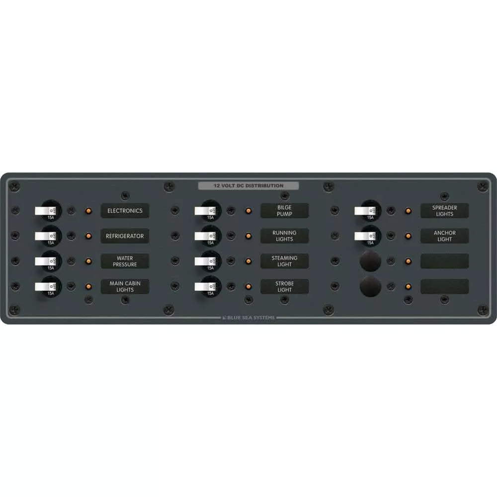BLUE SEA 8375 PANEL DC 12 POS HORIZONTAL - 8375