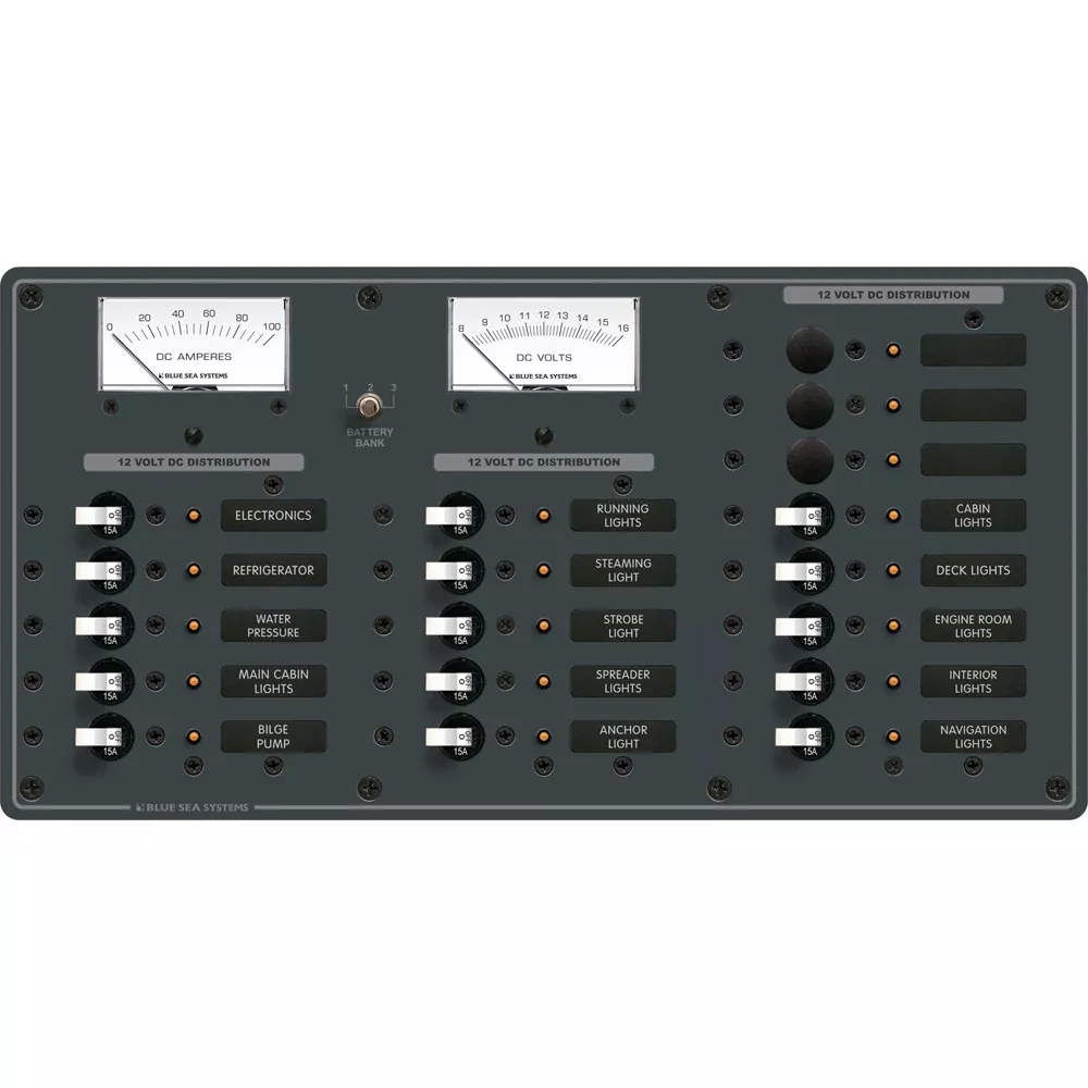 Blue Sea 8378 DC 18 Position Panel – White [8378]