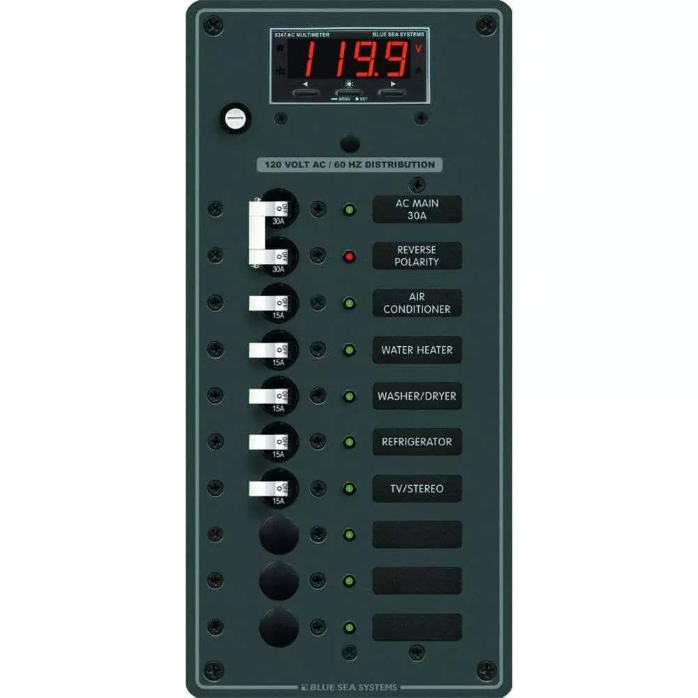 BLUE SEA 8406 BREAKER PANEL AC 10 POS MAIN - 8406