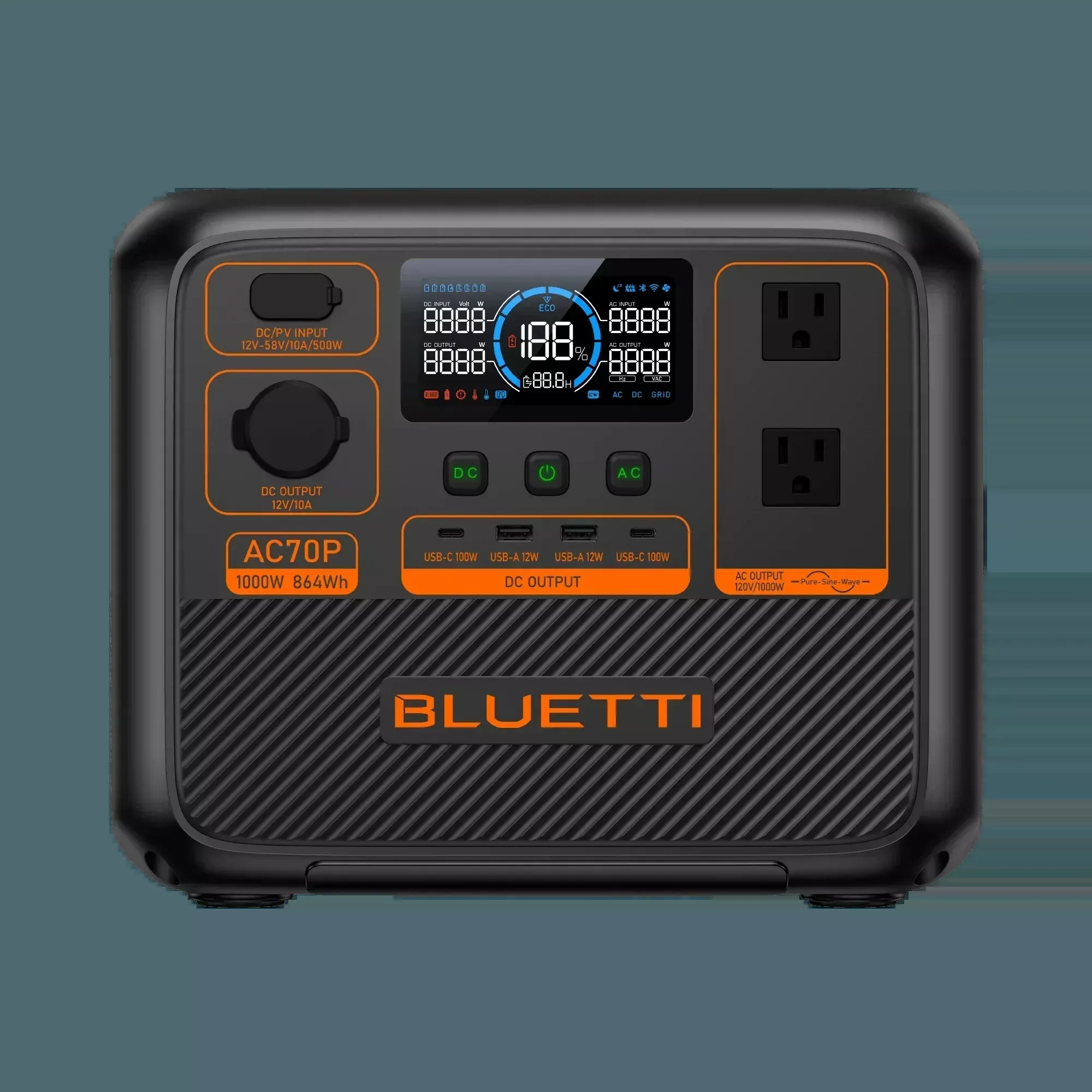 BLUETTI AC70P Portable Power Station | 1000W 864Wh