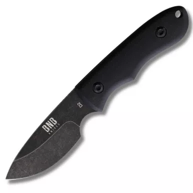 BnB Knives BNB15252TC Tac Hunter Knife 2.50" D2 Drop Point Plain Edge Blade, Black G10 Handle and Kydex Belt Clip Sheath