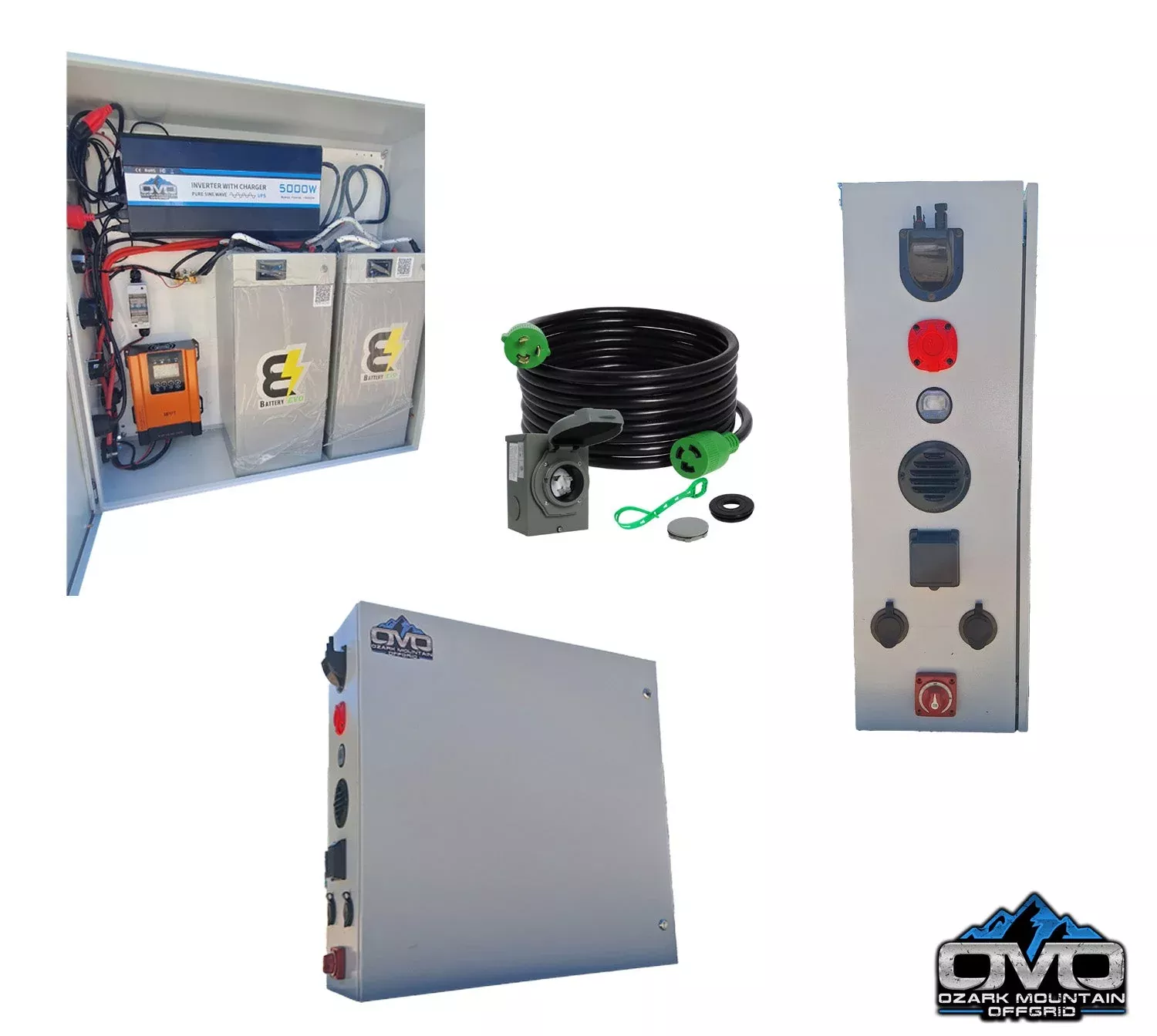 Boat Dock Offgrid Solar Kit – Mountable with Plug and Play Connections 2x 5.3KW Lithium Batteries (No Solar Panels)