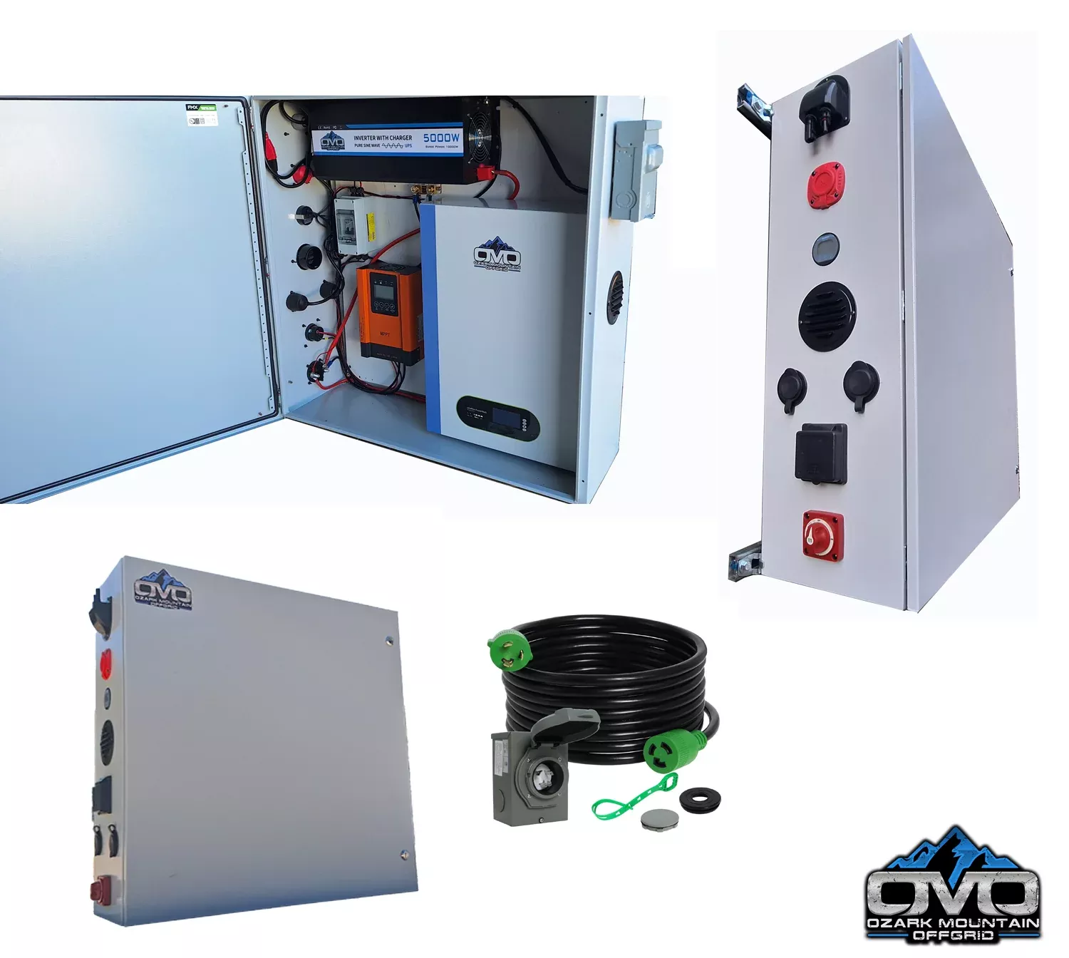Boat Dock Offgrid Solar Kit – Mountable with Plug and Play Connections 5.3KW OMO Liberty Lithium Battery (No Solar Panels)