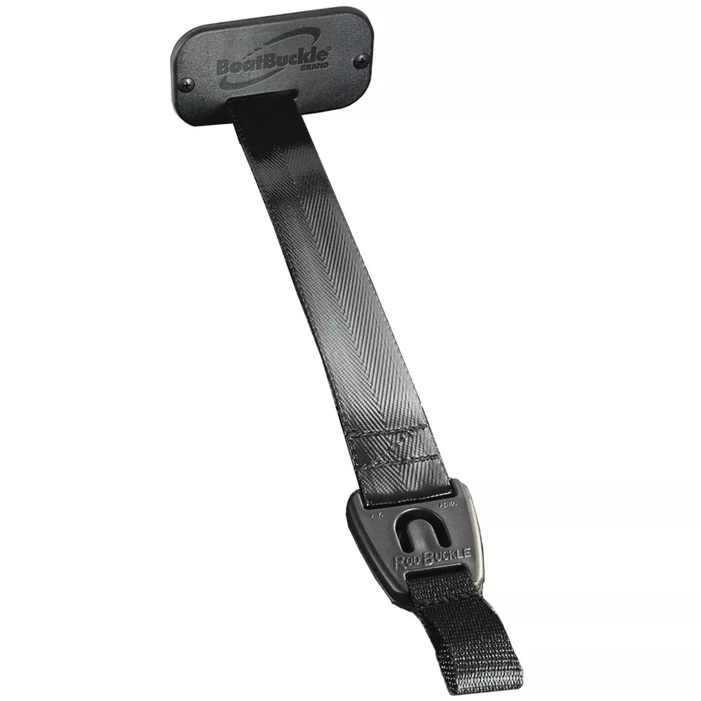 BoatBuckle RodBuckle Gunwale/Deck Mount | Retractable Rod Hold‑Down | 24″ Strap