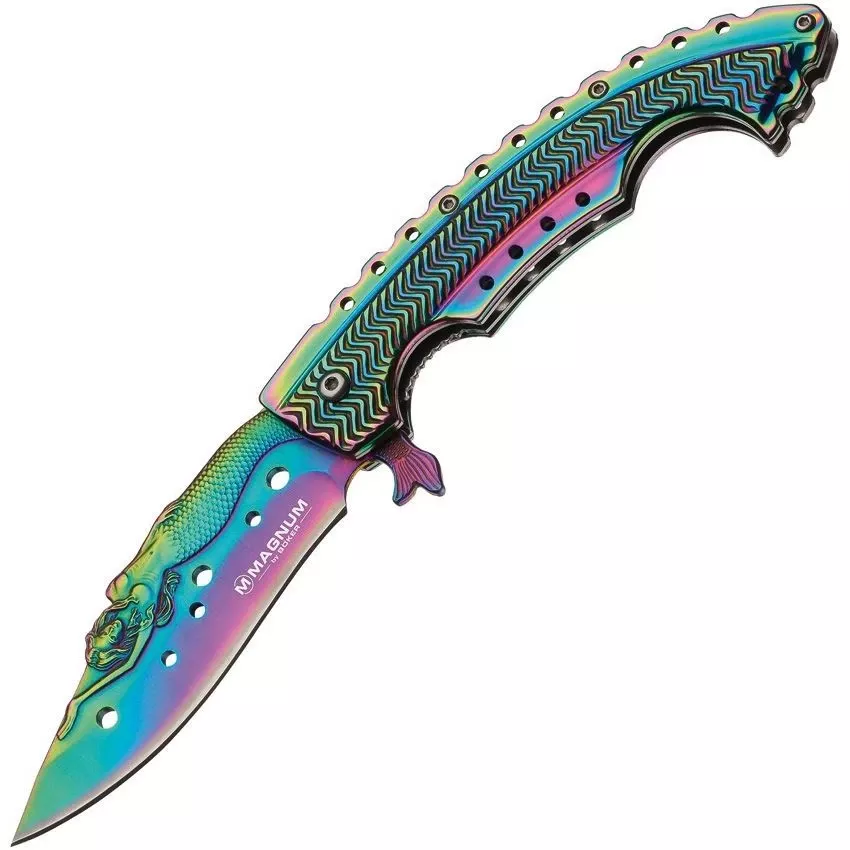Boker Magnum 01LG318 Rainbow Mermaid Linerlock