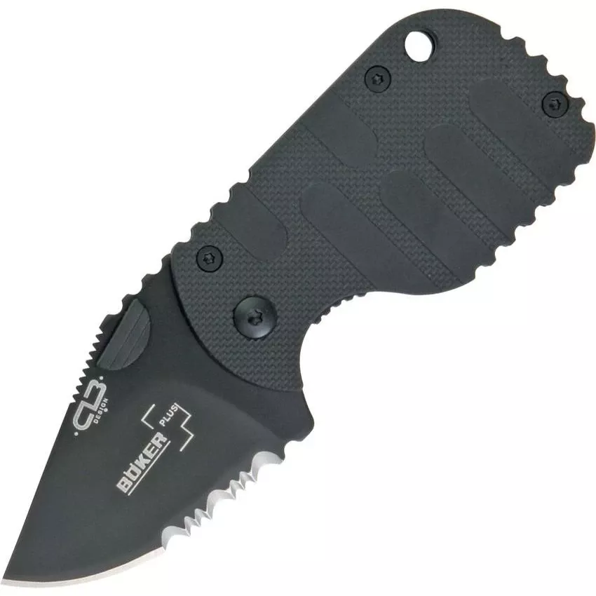 Boker Plus 01BO586 Subcom Framelock Folding Pocket Knife With Black Nylon Textured Handle