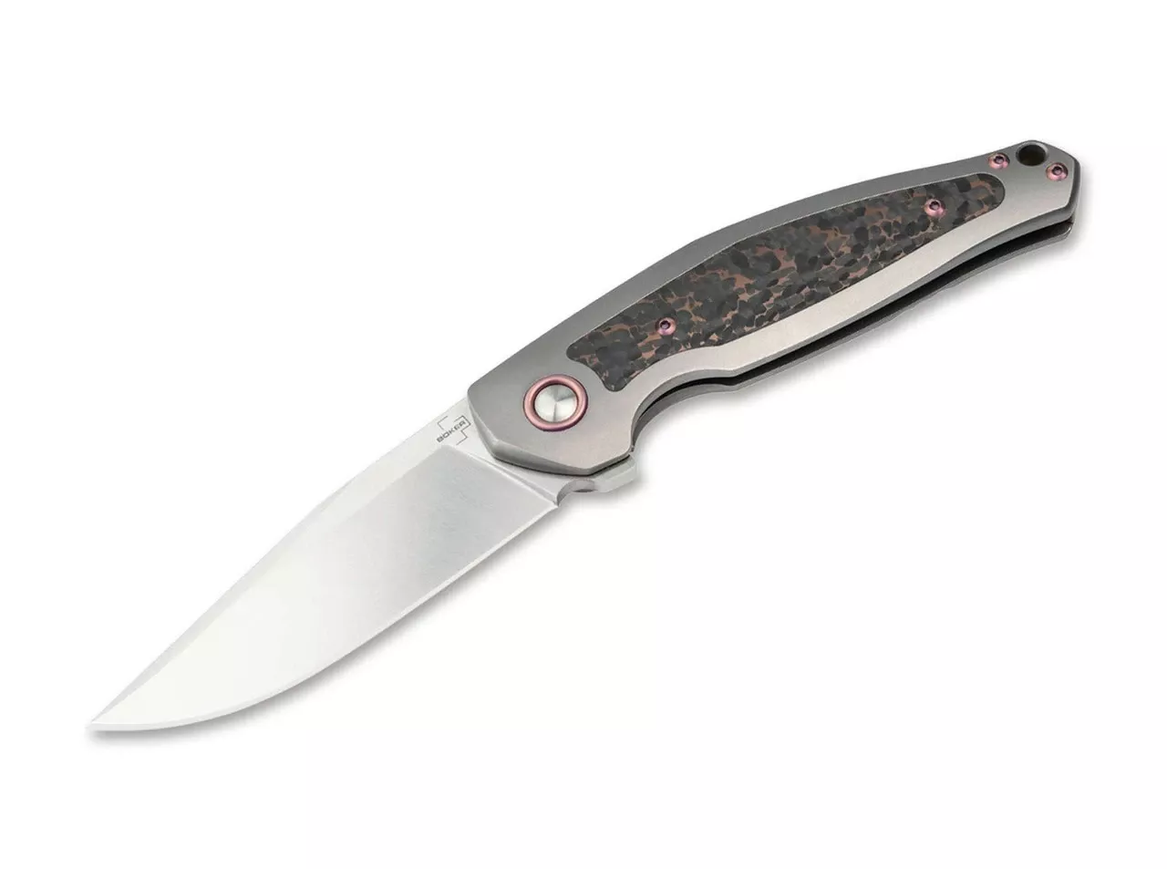 Boker Plus Collection 2022. M390 Blade. Titanium With Carbon Fibre Inlay.