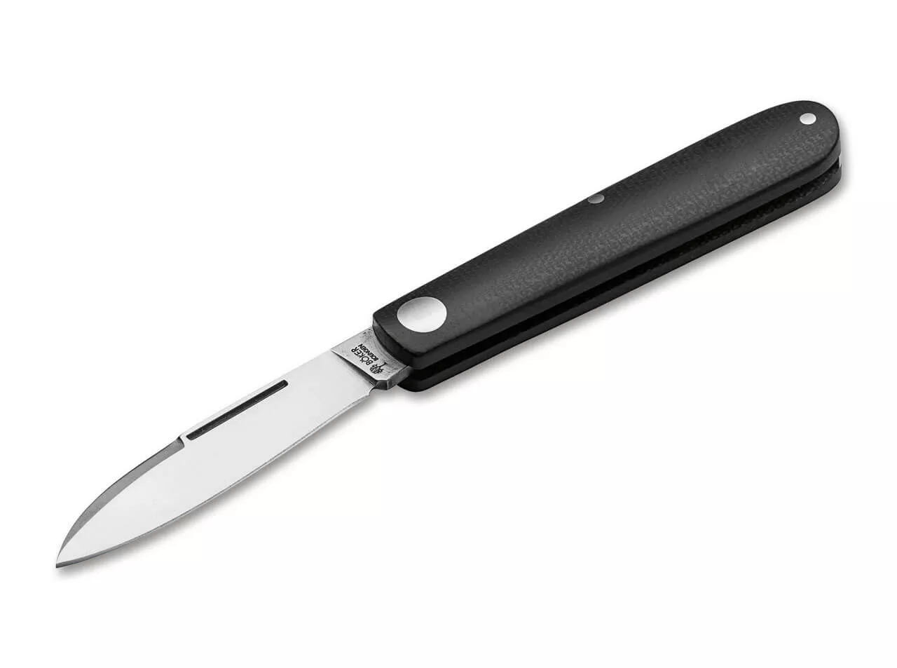Boker Solingen Barlow Slip Joint Folding Knife 2.5″ N960 Blade, Prime EDC Black Micarta (Out Of Production)