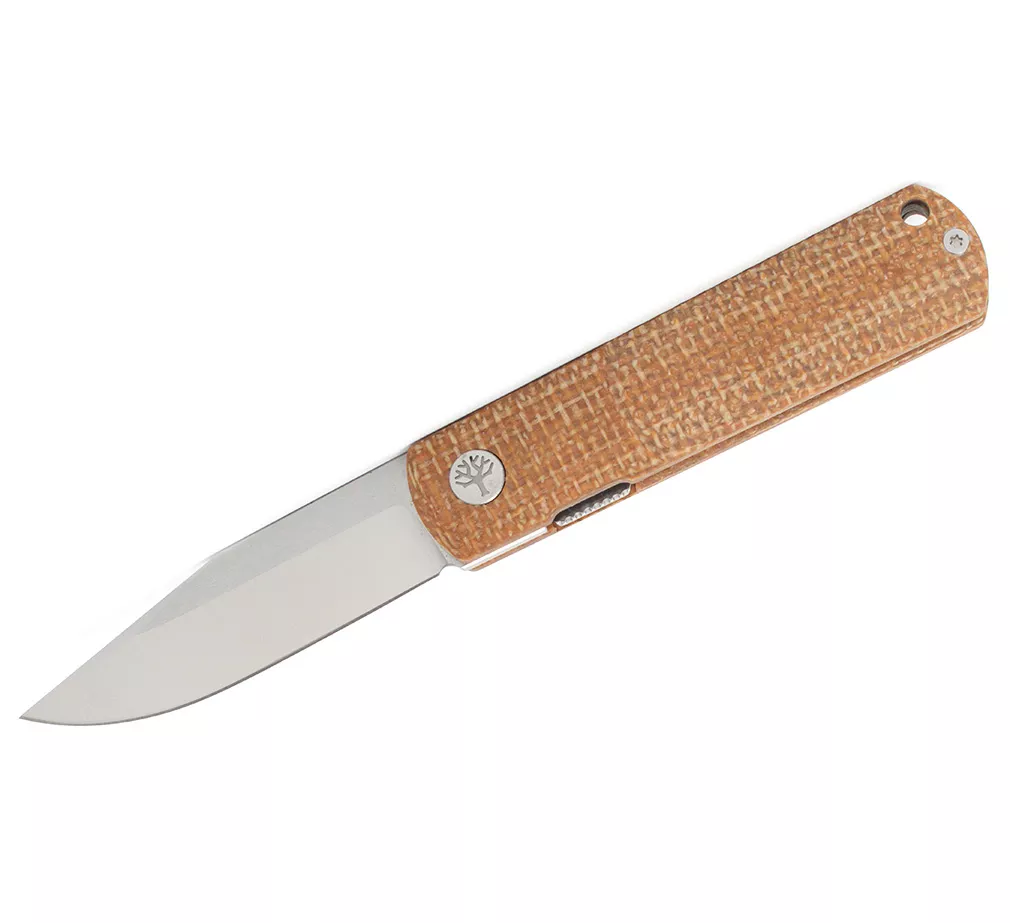 Boker Solingen BRLW Flipper Frame Lock Barlow Folding Knife, 2.56″ CPM-MagnaCut Clip Point Blade, Textured Jute Micarta Handles W/ Clip (Limited Production)