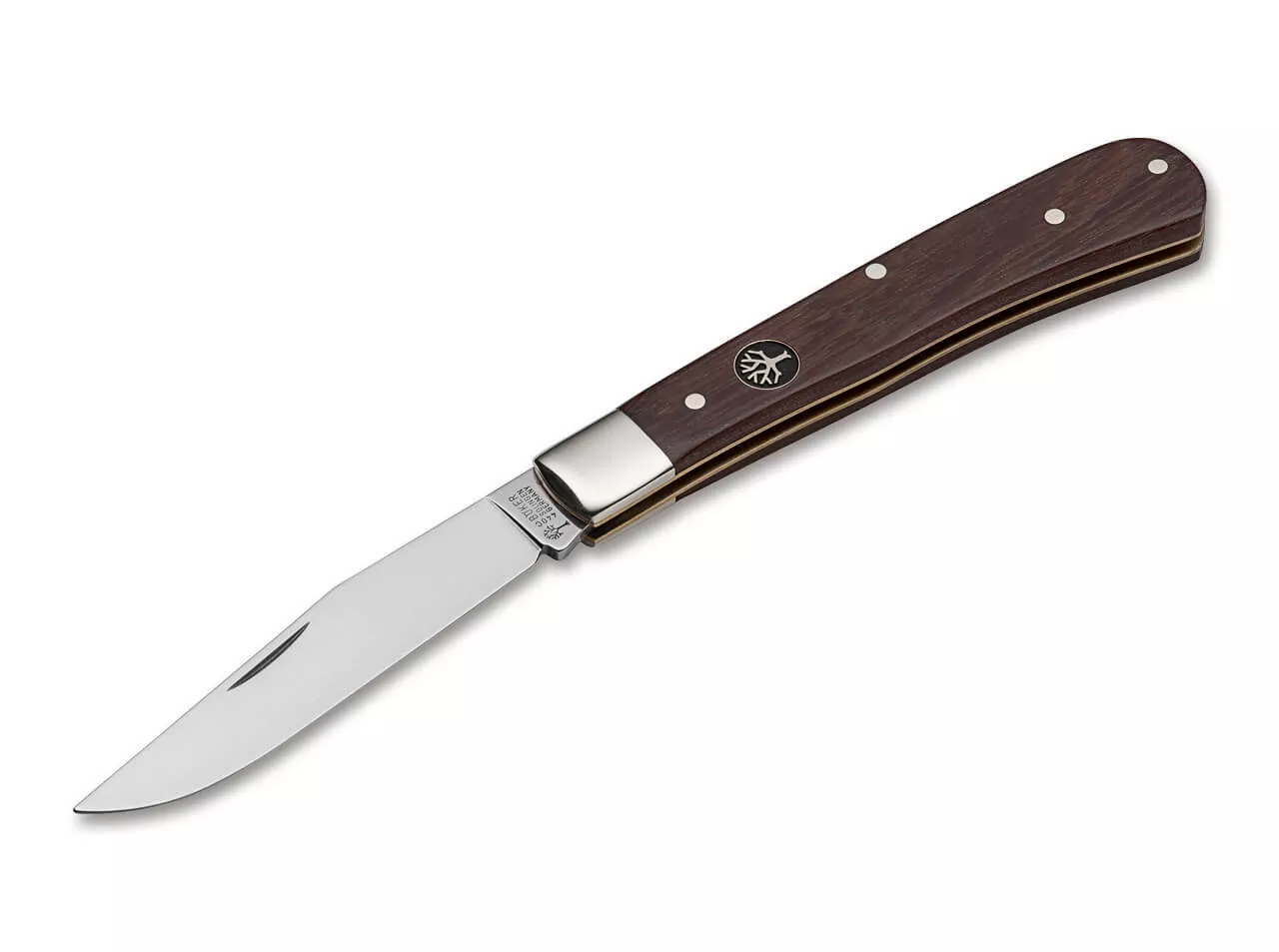 Boker Solingen Uno Trapper Folding Knife 3.07″ 440 Blade, Desert Ironwood Handles (Out Of Production)
