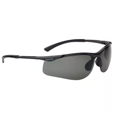 Bollé Contour II BSSI Safety Glasses, Black Frame