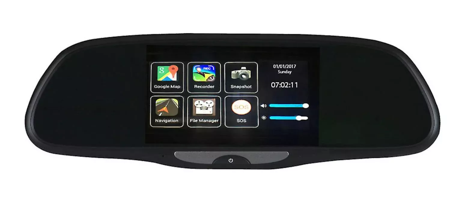 Boyo Replacement Rear View Mirror w/ 5″ Touchscreen and Built-In Dash Cam• VTG500X