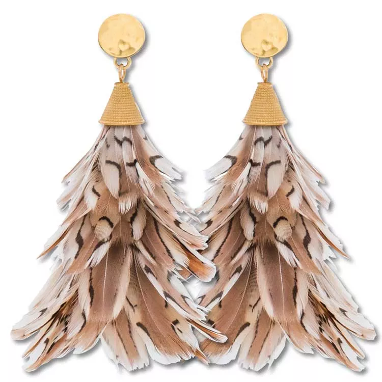 Brackish Anna Quail Feather Earrings