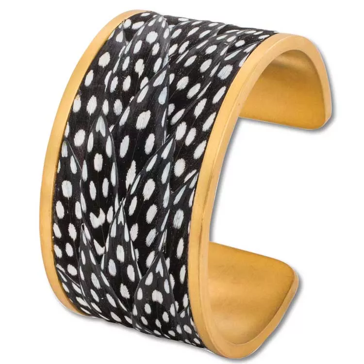 Brackish Courtney Guinea Wide Cuff Gold Bracelets