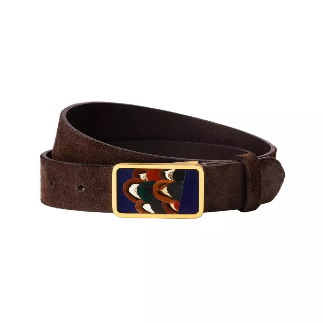 Brackish Trippin Tipsey Chocolate Suede Navy Belt