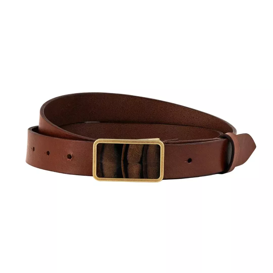 Brackish Trippin Tipsey Turkey Feathers Brown Belt