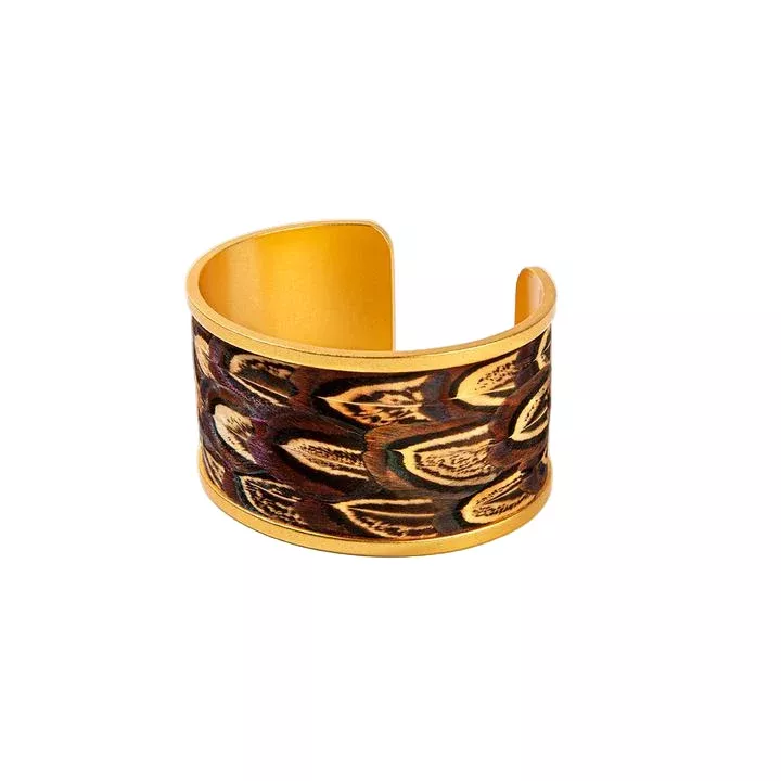 Brackish Walker Pheasant Wide Cuff Bracelets