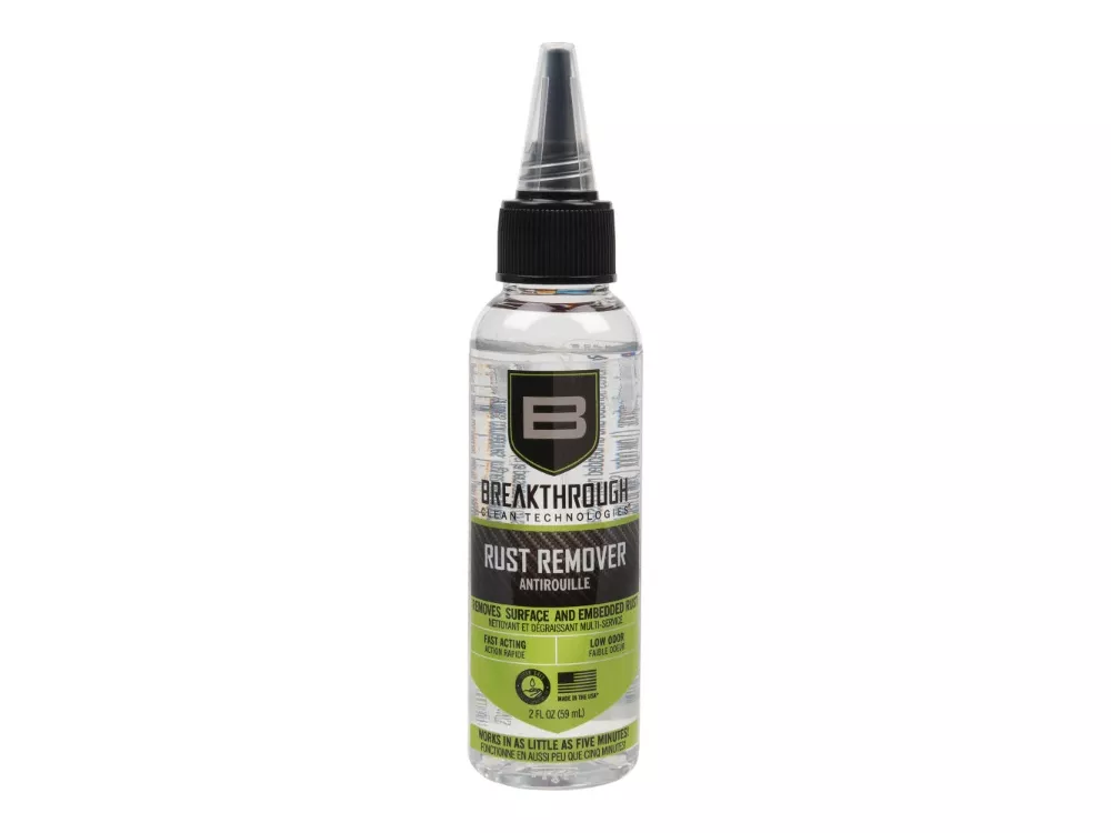 Breakthrough Rust Remover, 2oz Dispensing Cone Cap Bottle, Clear