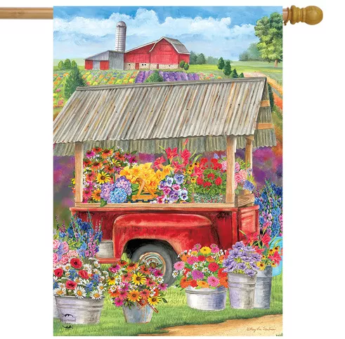 Briarwood Lane Spring Farm House Flag #HFBL-H01289