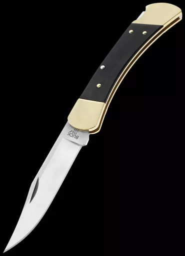 Buck 110 Slim Heritage Elite Ebony Brass Folding Knife