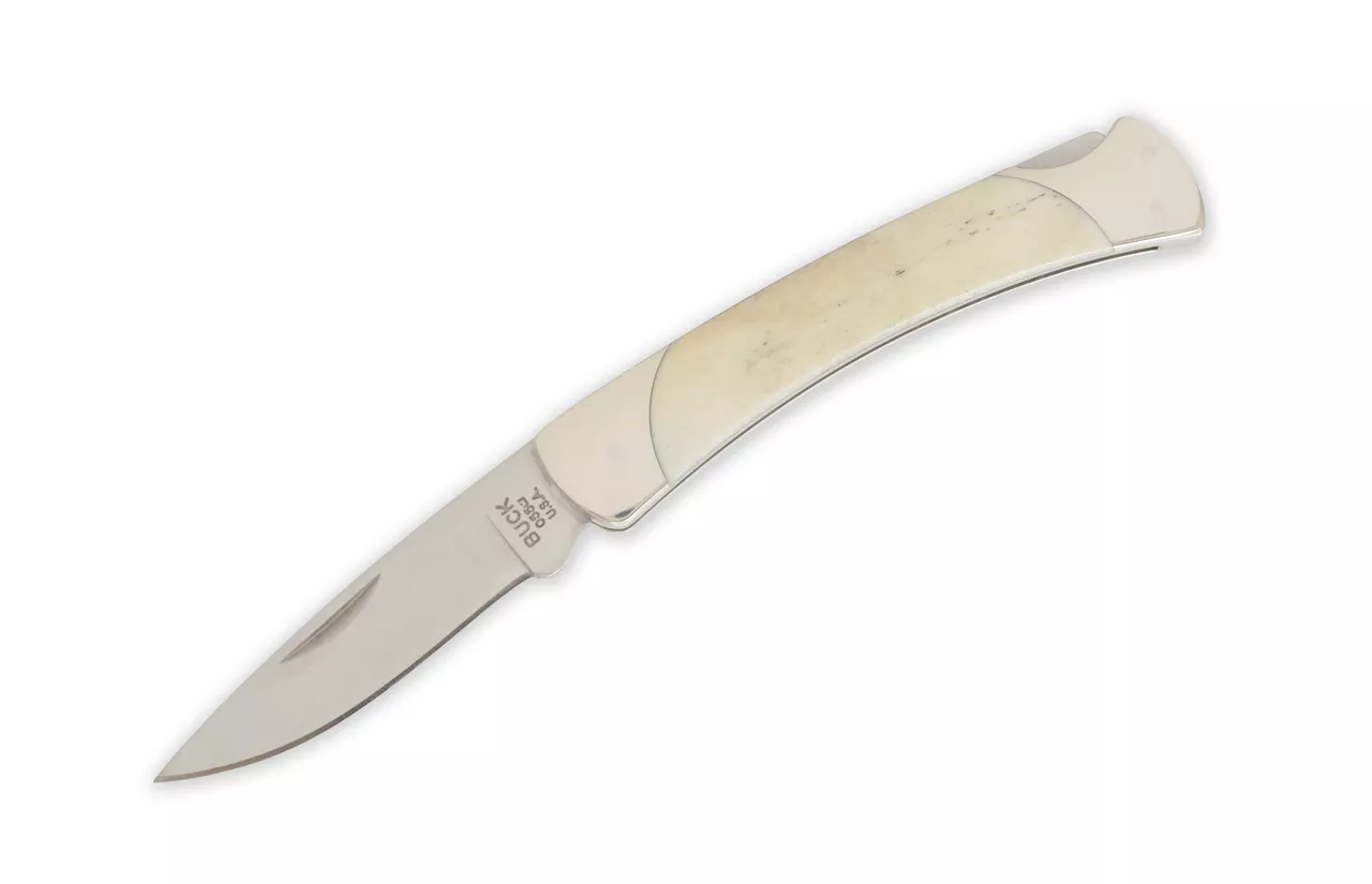 Buck Knives 055 Mini 110 Folding Hunter Drop Point Bone Pocket Knife “The 55” (Out of Production)