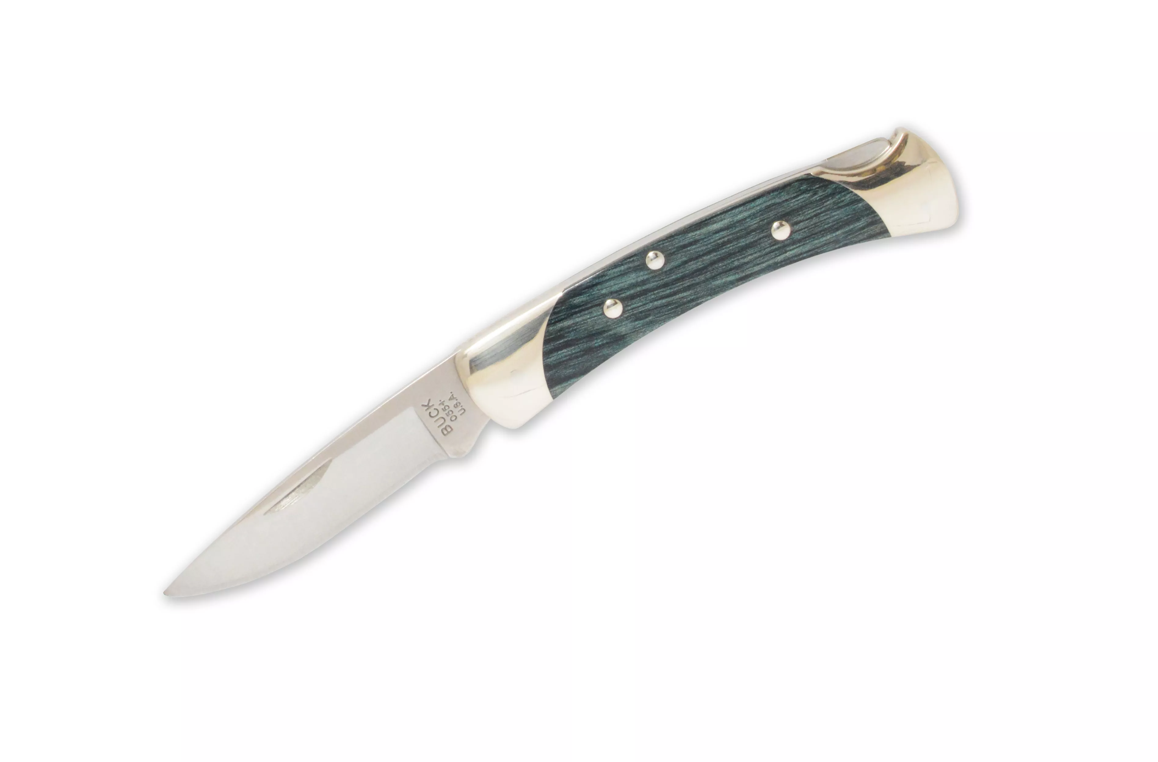 Buck Knives 055 Mini 110 Folding Hunter Drop Point Indigo Blue Pocket Knife “The 55”