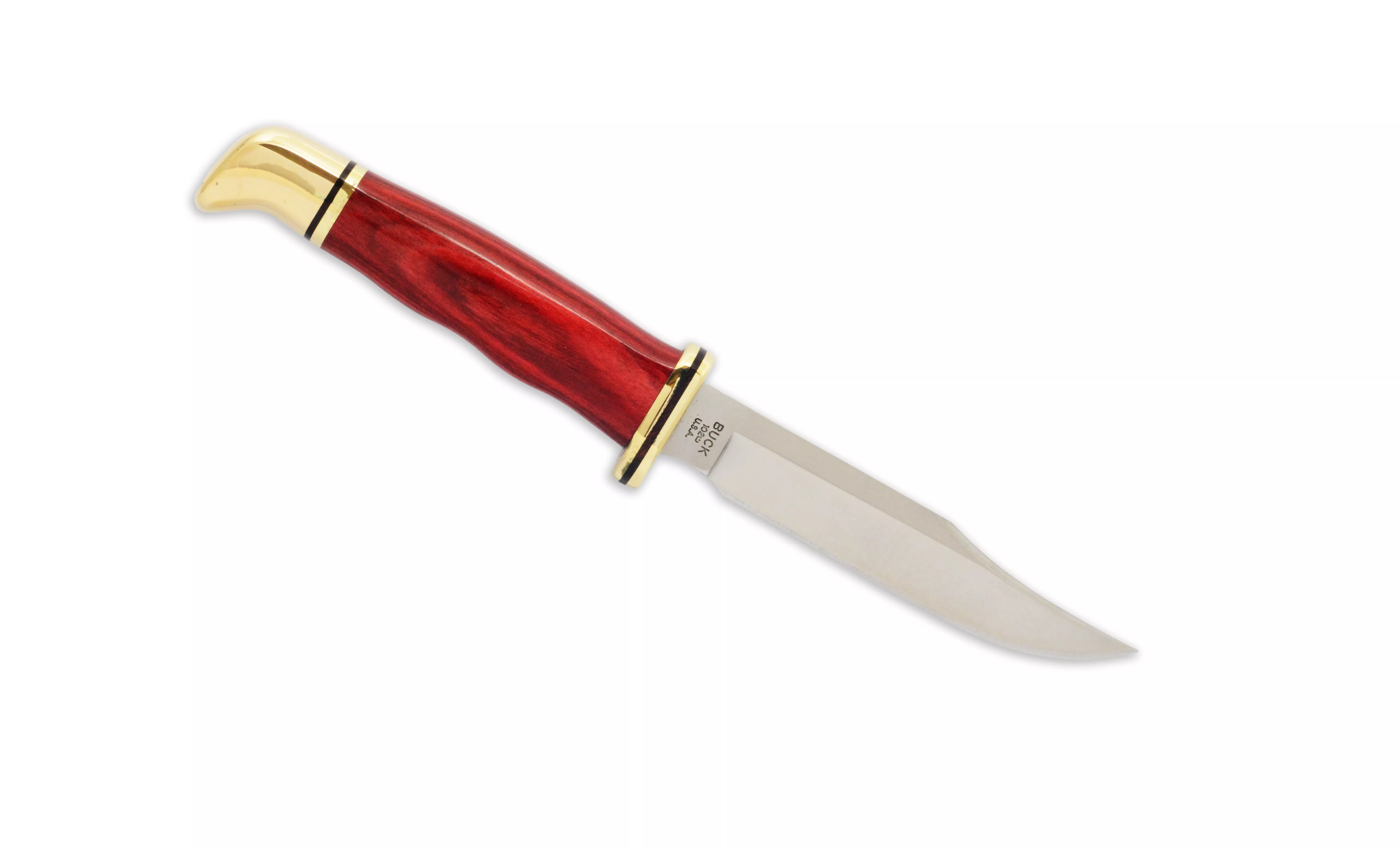 Buck Knives 102 Cherry Wood Dymondwood Fixed Blade Knife W/Sheath 0102CWSBP