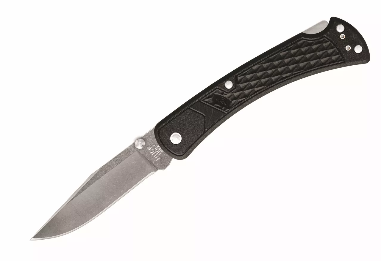Buck Knives 110 Slim Select Black Folding Hunter Pocket Knife W/ Clip