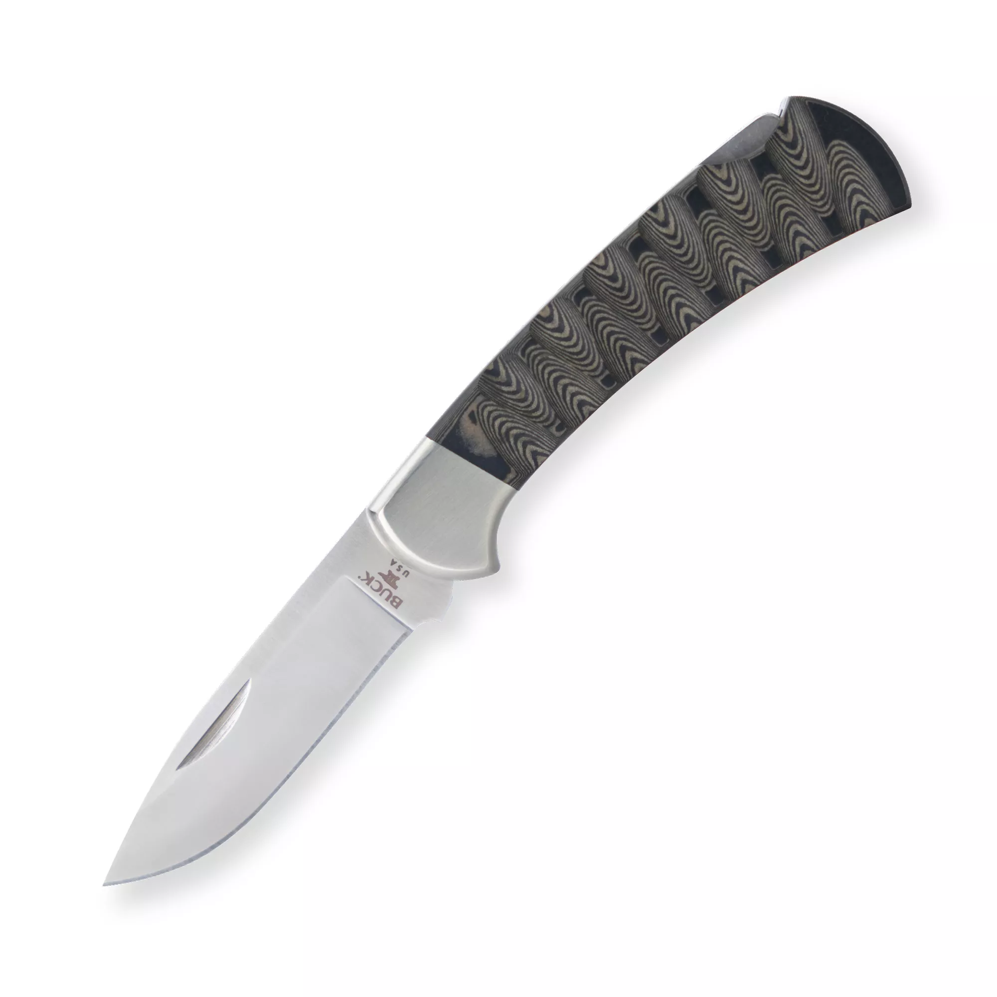 Buck Knives 112 Ranger, 3″ S45VN Drop Point Blade, Black Scalloped Richlite Handles, Limited Edition Legacy Series (Out of Production)