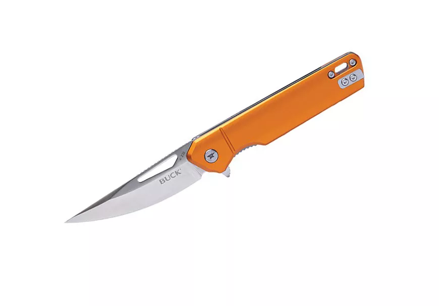 Buck Knives 239 Infusion Spring Assisted Folding Knife, 3.25″ 7Cr Blade, Orange Aluminum Handle W/ Clip