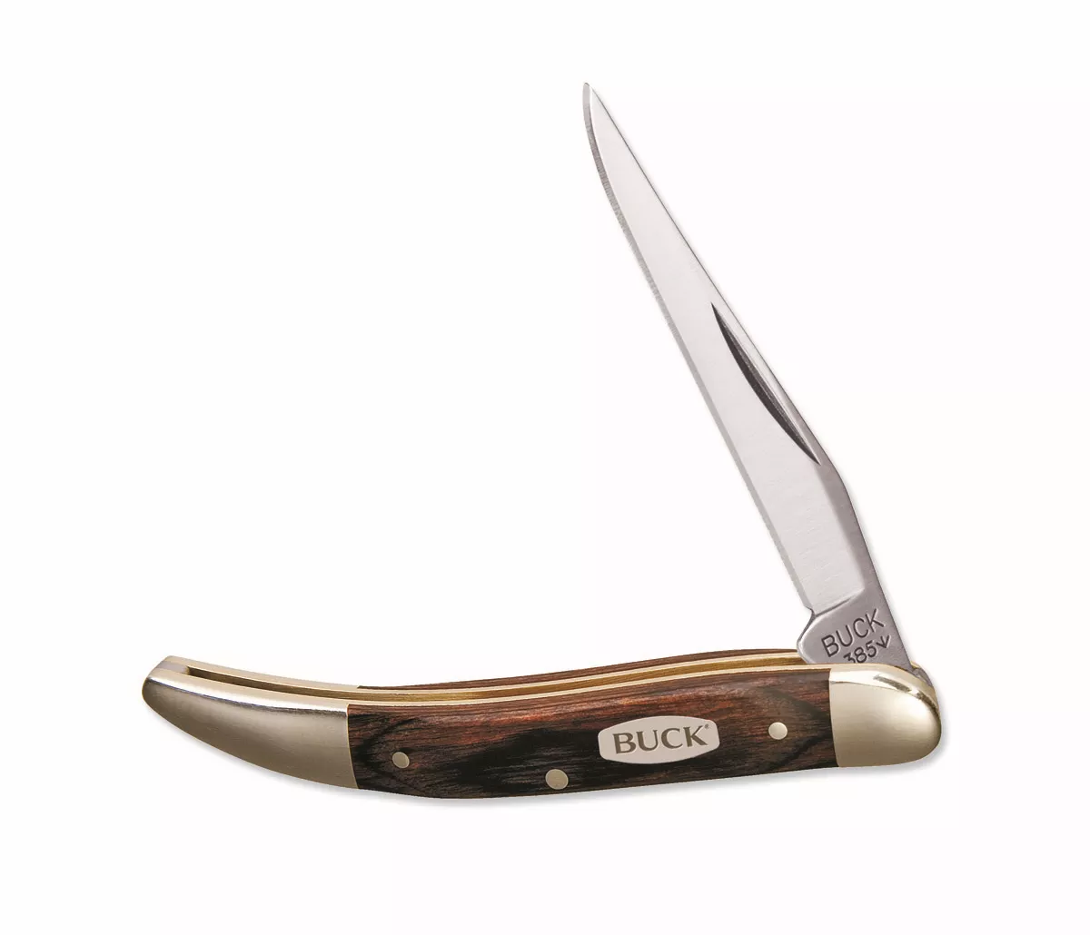Buck Knives 385 Toothpick Wood Handle Folding Pocket Knife 385BRS