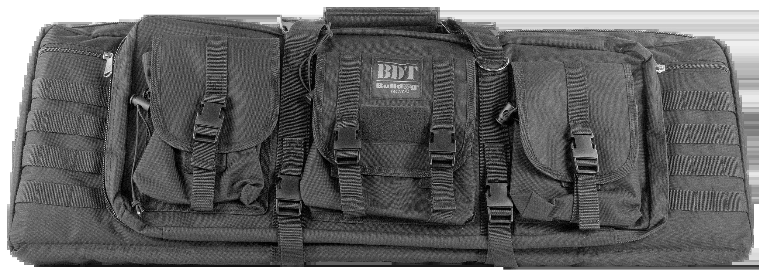 Bulldog Double Tactical Rifle Case 43 in, 600 Denier Polyester, MOLLE webbing, lockable zippers – BDT6043B