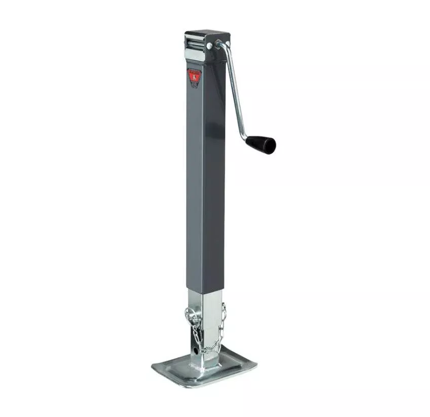 Bulldog Square Trailer Jack, No Mount, 8,000 lbs. Support Capacity, Side Wind, Weld-On, 15 in. Travel• 190754