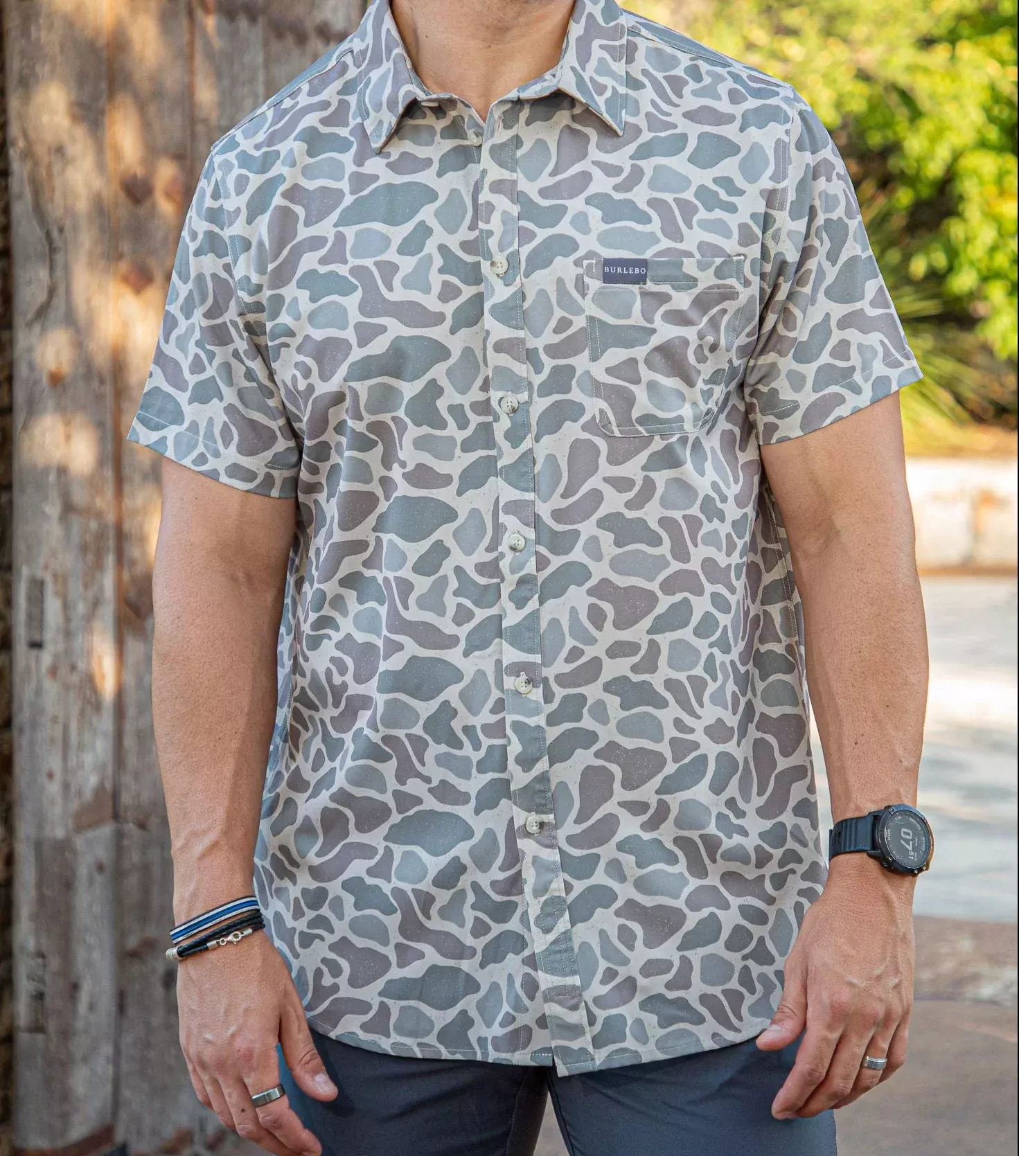 Burlebo Performance Button Up – Classic Deer Camo
