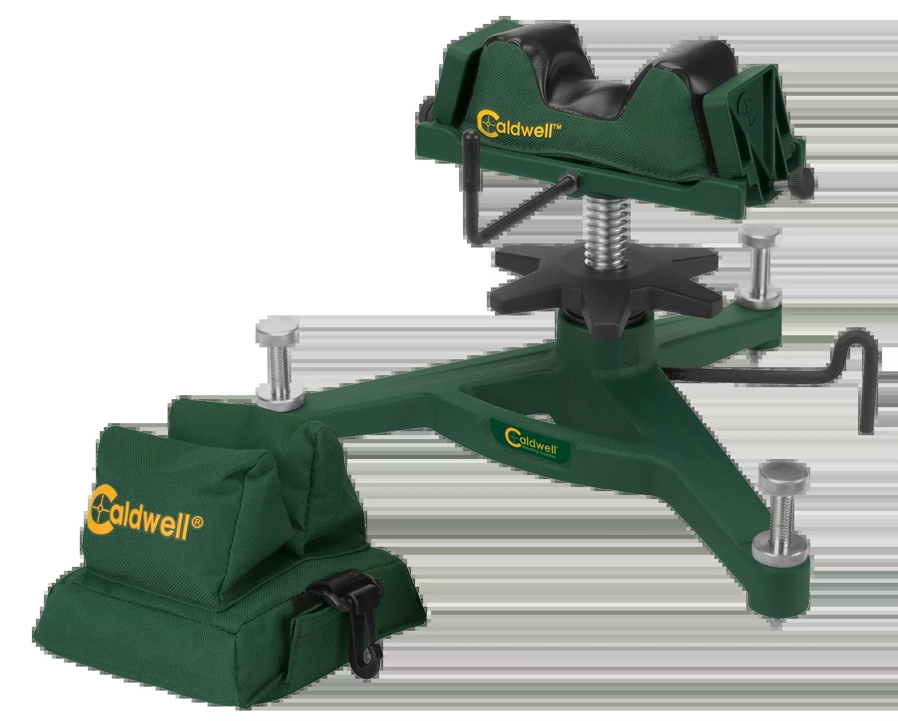 Caldwell The Rock Front Shooting Rest & Rear Filled Bag Combo, Adjustable Bench Rest, 383640