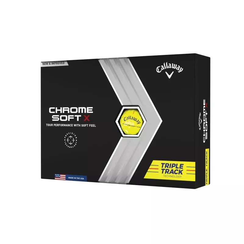 Callaway Chrome Soft X 22 Triple Track Golf Ball 12pk Yellow