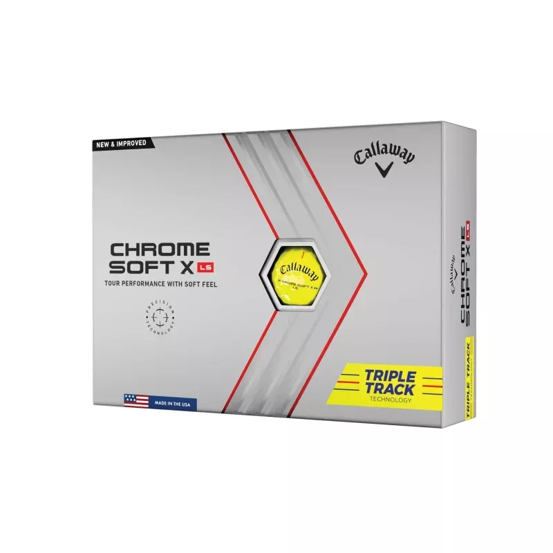 Callaway Chrome Soft X LS 22 Triple Trk Golf Ball 12pk Yllow